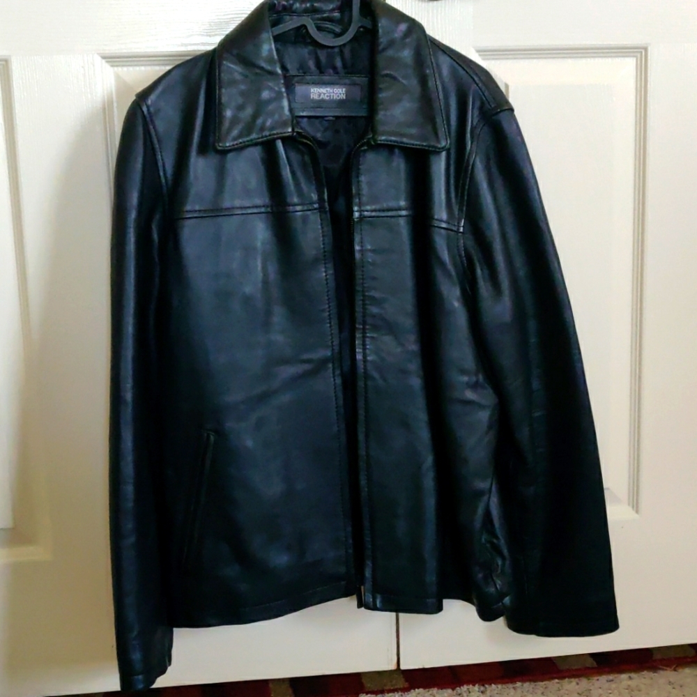 Black Kenneth Cole Reaction leather jacket